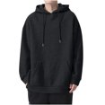 thumbnail image 3 of Yuyuzo 2PC Mens Hoodies Long Sleeve Drawstring Tunic Sweatshirt Loose Fitted Fall Pullover Tops, 3 of 6
