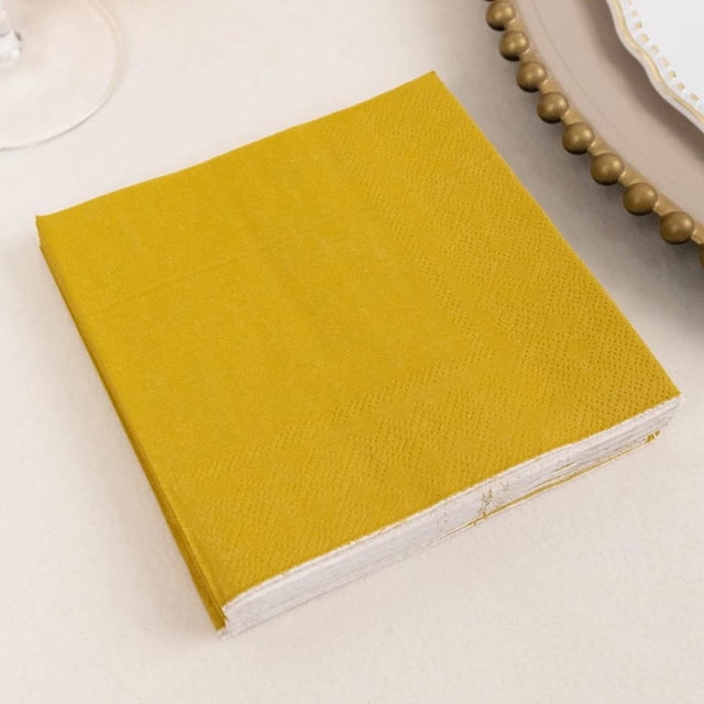 HLONK 50 Pack | 2 Ply Soft Orange Dinner Party Paper Napkins Wedding Reception Cocktail Beverage Napkins