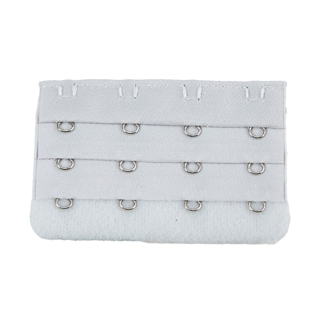 Wweixi Extension Bretelle Soutien-Gorge Rallonges Boucle 4 Crochets Respirant Accessoires Pratiques Réglable Remplacement 3 Rangées sous-Vêtements Gris Argenté Clair