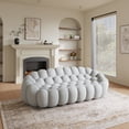 thumbnail image 1 of The Magic Home Canapé Courbe à Bulles 3 Places de 99 Pouces, Gris Pâle, 1 of 10