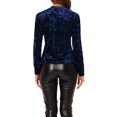 thumbnail image 3 of INSPIRE CHIC T-Shirts en Velours pour Femmes Col Rond Manches Longues Décontracté L Bleu Foncé, 3 of 7