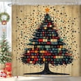 thumbnail image 4 of Fmbmuo Crochets Rideaux de Douche de Noël Noirs en Nylon, Décorations en Spandex, Rideau de Douche Style Ferme avec Rennes 1 Pcs, 4 of 5
