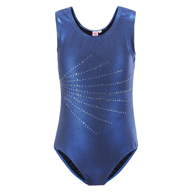 Gymnastics Leotards For Girls Sleeveless Round Neck Dance Clothes Diamond Bodysuit For Gymnastics Dancing