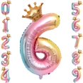 thumbnail image 4 of serony Party Balloon with Gradient Color Birthday Party Decor Aluminum Foil Balloon 32 Inch, Number 6, 4 of 6