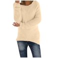 thumbnail image 1 of Chandails pour Femmes Unis Coupe Ample Blouse Légère Confortable Hauts Automne Hiver Manches Longues Hauts Décontractés Col Rond Chandail Hauts Noir P, 1 of 4