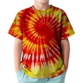 thumbnail image 1 of LUOGENLI Hauts Maxi Boho Enfants T-Shirt à Manches Courtes Décontracté Col Rond Confortable pour Garçons et Filles Haut Doux pour Usage Quotidien Tenues Printemps Été Rouge Taille 12-13 Ans, 1 of 3