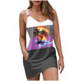 thumbnail image 2 of Ovzne Robes pour Femmes Robe pour Femme Mode Été Poches Décontractée Col Rond Sans Manches Imprimé Plage Robes d'Été Boho Robe Mini Robes Grande Taille Maxi Robe Liquidation, 2 of 6