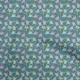 thumbnail image 1 of oneOone Cotton Cambric Teal Green Fabric Leaves Sewing Craft Projects Fabric Prints By Yard 42 Inch Wide, 1 of 5