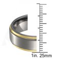 thumbnail image 3 of Quitessential Tungsten Laser Polished Gold Plated Men's Ring, 3 of 4