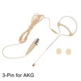 thumbnail image 2 of Beige Single Earhook Headset Mic Headworn Microphone 3.5mm 3 Pin 4 Pin XLR Plug, 2 of 9