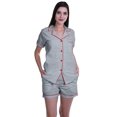 thumbnail image 1 of Moomaya Ensemble de Nuit pour Femmes à Manches Courtes, Chemise-Short à Boutons et Short, 1 of 6