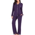 thumbnail image 1 of LSLJS Pyjama à Simple Boutonnage pour Femme Automne Hiver à Manches Longues Pantalon de Pyjama Ensemble de Tenue d'Intérieur, Peignoirs Cadeaux pour Femmes, 1 of 5