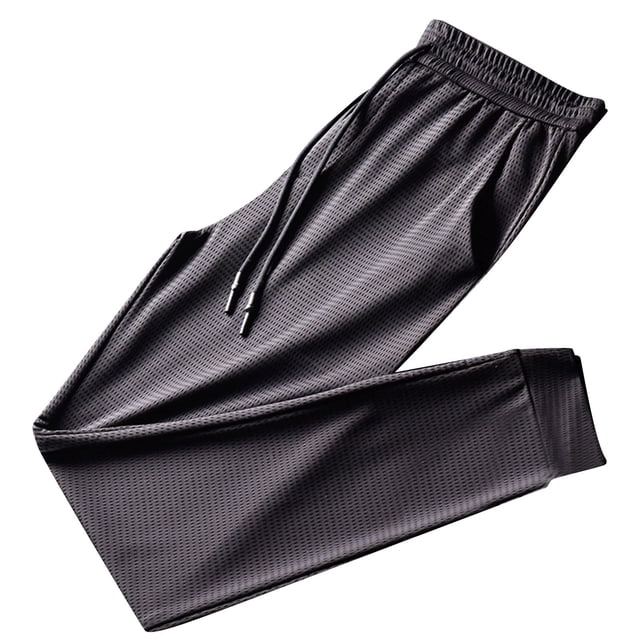 hoksml Summer Men's Athletic Pants Quick-drying Pants Workout Jogger Pants Solid Color Casual Drawstring Elastic Waist Breathable Running Pants Sweatpants 2025 Clearance