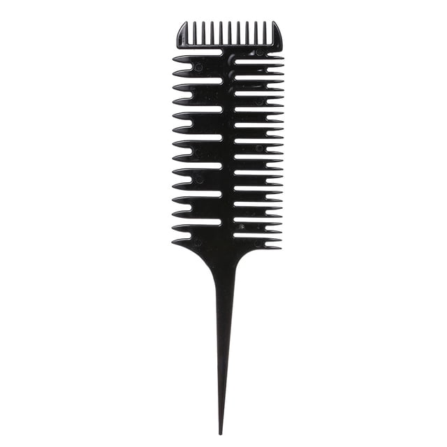 Graflsoa Tri-Sided Hair Sectioning Comb for Highlighting and Coloring - Durable Plastic Styling Tool with Ergonomic Design in Black