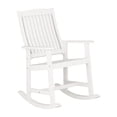 thumbnail image 4 of CorLiving Miramar Hardwood Outdoor High Slatted Back and Seat Rocking Chair with Armrests, White, 4 of 10