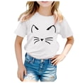 thumbnail image 3 of TZEWGL T-Shirt Décontracté à Col Rond et Manches Courtes avec Imprimés de Chat pour Tout-Petits Filles Garçons Taille 6-7 Ans, 3 of 5