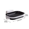 thumbnail image 3 of Bowayaoa Suction Cup Wall Mounted Soap Dish Holder, Double Rows Soap Rack for Bathroom, No Drill Soap Storage Shelf with Drainage, Wall Organizer for Shower, Kitchen Sink, 3 of 7