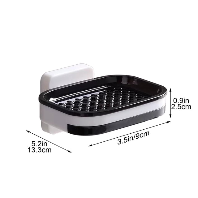 Lksixu Suction Cup Wall Mounted Double Rows Soap Box Double Layered Soap Box Storage Artifact For Bathrooms And Toilets Storage Bins Organizers and Storage
