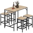 thumbnail image 1 of HOMCOM 5 Pieces Industrial Bar Table Set, Dining Table Set with 4 Stools, 1 of 10