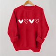 thumbnail image 1 of Styesk Chemises à Manches Longues pour Femmes Imprimé Cœur Hauts Confortables Doux Col Rond T-Shirts Chandail Mode Léger Chandail en Molleton Graphique de la Saint-Valentin Hauts Décontractés, 1 of 2