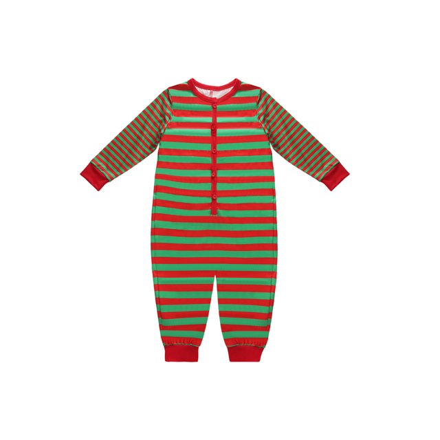 FOCUSNORM Christmas Family Matching Nightwear, Combinaison à Manches Longues à Col Rond et Rayures