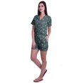 thumbnail image 2 of Moomaya Ensemble de Pyjama en Coton pour Femmes, Chemise de Nuit à Col Cranté à Manches Courtes, 2 of 6