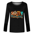 thumbnail image 4 of Aboser T-Shirts de Fête d'Action de Grâce pour Femmes Mode Citrouille Graphiques Grandes Tailles Automne Manches Longues T-shirt Doux Col Rond Blouses 2024, 4 of 4