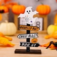 thumbnail image 3 of Wooden Halloween Pumpkin Festive Atmosphere Decoration Table Card Decorations Creative Halloween Decorations., 3 of 6