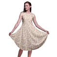thumbnail image 1 of Bimba Robe d'Été Droite Sans Manches pour Femmes, Jaune, à Imprimé Floral de Roses, Longueur Genou - Petit, 1 of 6