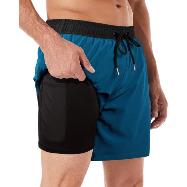 Shorts de Bain pour Hommes 5 Pouces à Séchage Rapide avec Poche Zippée de Compression