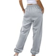 thumbnail image 3 of AherBiu Pantalon de Survêtement en Molleton pour Femmes, Ample, Taille Haute, Décontracté, Athlétique, Joggers avec Poches, Course, Gym, Entraînement, Pantalon, 3 of 7