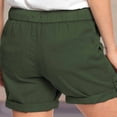thumbnail image 3 of AherBiu Hiking Shorts for Women Drawstring High Waisted Button Roll Up Hem Summer Outdoor Short Solid Color, 3 of 6