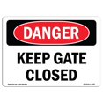 thumbnail image 1 of SignMission OS-DS-A-1218-L-1387 12 x 18 Po Signe de Danger OSHA - Garder la Porte Fermée, 1 of 1