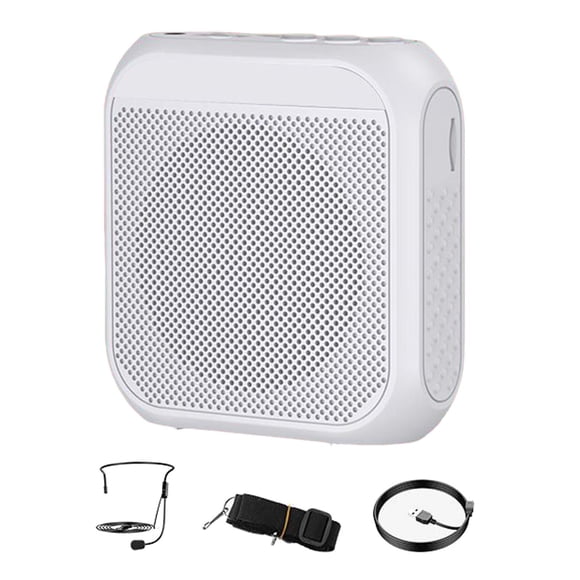 funtasica Mini Voice Amplifier Loundspeaker Megaphone Personal Voice Amplifier for Elderly White