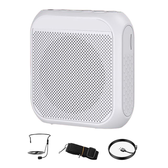 Voice Amplifier 2200mAh Megaphone Speaker Personal Voice Amplifier for Classroom White