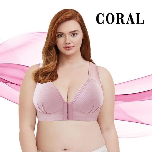 Zjloe7sa bras for women Women's Solid Bra Wire Free Underwear One-Piece Bra Everyday Underwear Pink