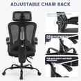 thumbnail image 4 of GloryStar Home Office Desk Chair with Footrest, High-Back Mesh Swivel Chair with Adjustable Lumbar Support Headrest, Computer Rolling Task Chairs for Home, Gaming Room, 4 of 9