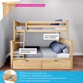 thumbnail image 2 of BEDSMART Lits Superposés Simple sur Double en Bois Massif avec Rangement / Naturel, 2 of 6