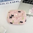 thumbnail image 3 of Cute Cartoon Floral Quilted Coin Purse Mini Canvas Wallet Multi-Functional Storage Bag Women Makeup Lipstick Bags Jewelry Packing Bag, 3 of 4