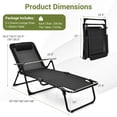 thumbnail image 3 of Costway 3pcs Patio Folding Chaise Lounge Chair PVC Tabletop Set Outdoor Portable Beach, 3 of 10