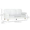 thumbnail image 3 of HOMCOM 3-Seater Sofa Couch Modern Linen Fabric Sofa with Rubberwood Legs, 3 of 10
