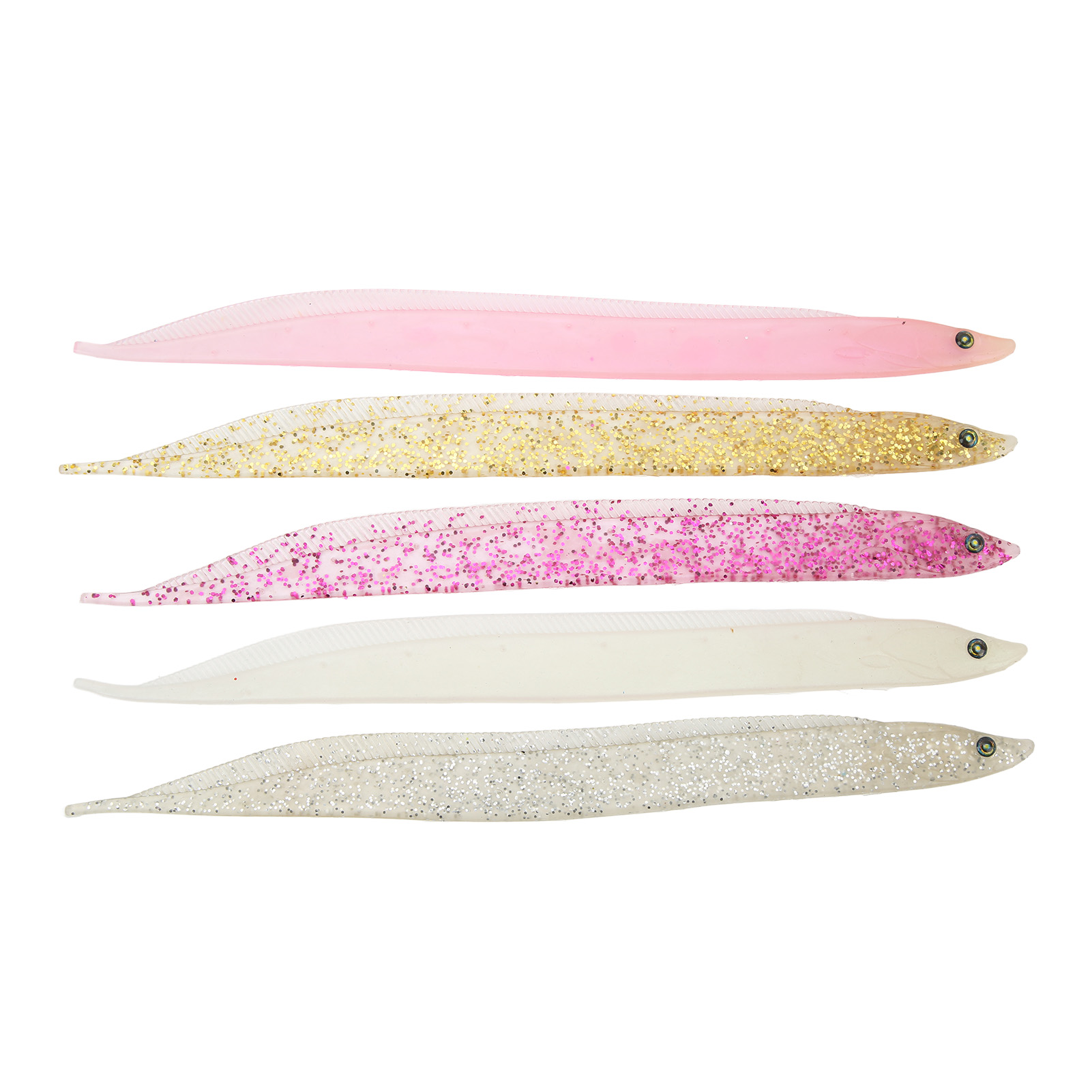 5 PCS Fishing Simulation Lures Hairtail Saury Soft Bait Sea Fishing Lures 28cm Colourful