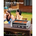 thumbnail image 2 of VEVOR Electric 12 Hot Dog 5 Roller Commercial Sausage Grill Cooker Machine 750W, 2 of 9