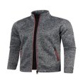 thumbnail image 3 of Veste en Tricot à Fermeture Éclair pour Homme, Décontractée, Ample, Col Montant, Manches Longues, 3 of 6