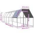 thumbnail image 4 of vidaXL Cage à Poulet Extérieure 2x10x2 m Acier Galvanisé, 4 of 4