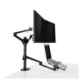 thumbnail image 2 of Aluminum Height Adjust Desktop Dual 17-32 Inch Monitor Holder+12-17 Inch Laptop Holder Stand Full Motion Triple Mount Arm ,Easy to Use, 2 of 6