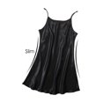 thumbnail image 2 of INSPIRE CHIC Nuisette en Satin pour Femme, Ourlet à Volants, Bretelles Spaghetti, Grande Taille, Camisole Soyeuse, Robe de Nuit, 4TG, Noir, 2 of 5