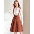 thumbnail image 3 of Unique Bargains Jupe Midi Plissée à Bretelles Rétro pour Femme à Taille Élastique avec Bretelles, 3 of 6