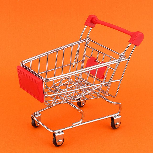 Mini Shopping Trolley Supermarket Cart Pet Toy Bird Parrot Intelligence Growth