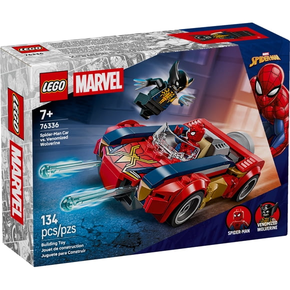 LEGO Marvel La Voiture de Spider-Man contre Wolverine Venomisé 76336